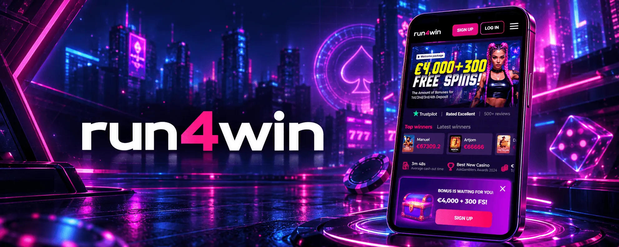 Run4Win Casino App Screenshot